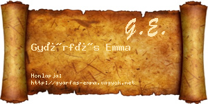 Gyárfás Emma névjegykártya